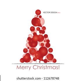 Christmas background with Christmas tree, vector illustration.