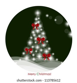 Christmas background with Christmas tree, vector illustration.