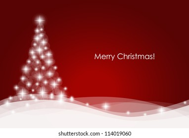 Christmas background with Christmas tree, vector illustration.