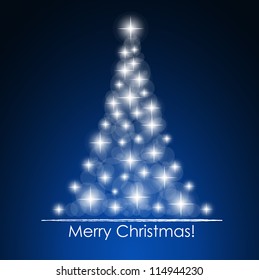 Christmas background with Christmas tree, vector illustration.