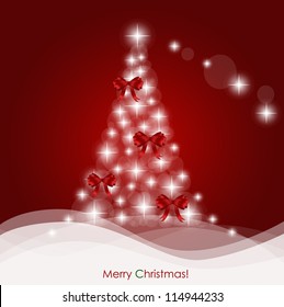 Christmas background with Christmas tree, vector illustration.