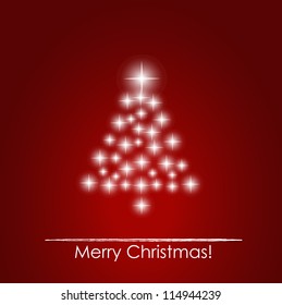 Christmas background with Christmas tree, vector illustration.