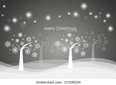 Christmas background with Christmas tree, vector illustration.