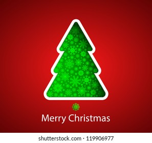 Christmas background with Christmas tree, vector illustration.