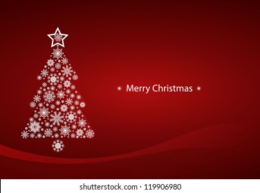 Christmas background with Christmas tree, vector illustration.