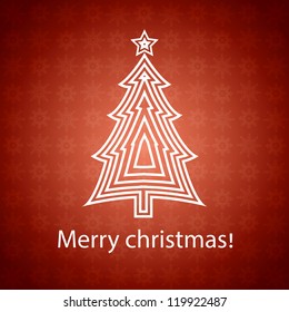 Christmas background with Christmas tree, vector illustration.