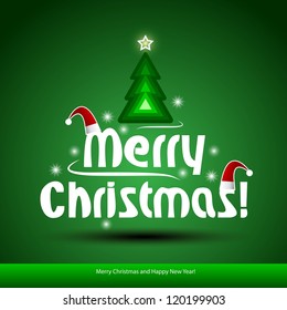 Christmas background with Christmas tree, vector illustration.