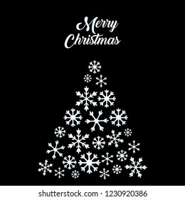 Christmas background with Christmas tree, vector illustration.