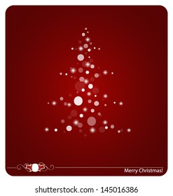 Fondo de Navidad con árbol de Navidad, ilustración vectorial.