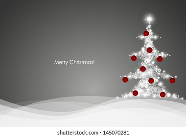 Christmas background with Christmas tree, vector illustration.