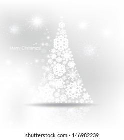 Fondo de Navidad con árbol de Navidad, ilustración vectorial.