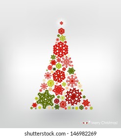 Fondo de Navidad con árbol de Navidad, ilustración vectorial.