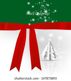 Christmas background with Christmas tree, vector illustration.