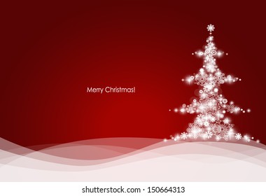 Christmas background with Christmas tree, vector illustration.