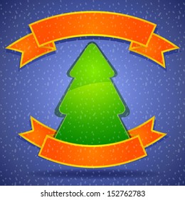 Christmas background with christmas tree, vector illustration.