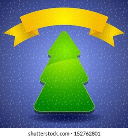 Christmas background with christmas tree, vector illustration.