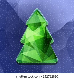 Christmas background with christmas tree, vector illustration.