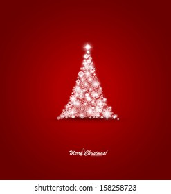 Christmas background with Christmas tree, vector illustration.