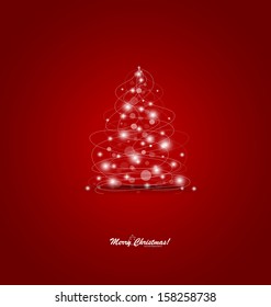 Weihnachtshintergrund mit Weihnachtsbaum, Vektorgrafik.