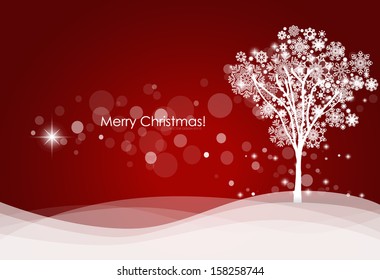 Christmas background with Christmas tree, vector illustration.