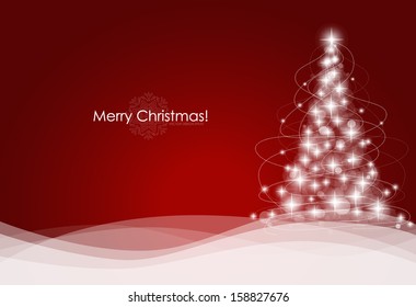 Christmas background with Christmas tree, vector illustration.