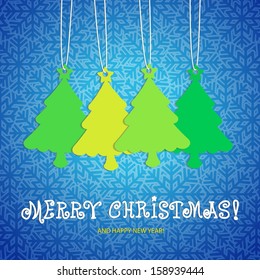 Christmas background with Christmas tree, vector illustration.