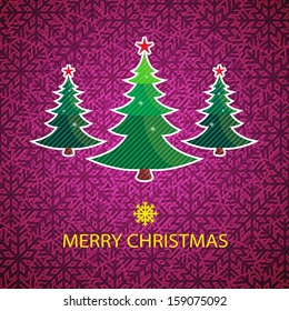 Christmas background with Christmas tree, vector illustration.