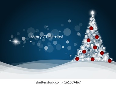 Christmas background with Christmas tree, vector illustration.