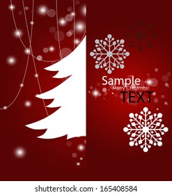 Christmas background with Christmas tree, vector illustration.