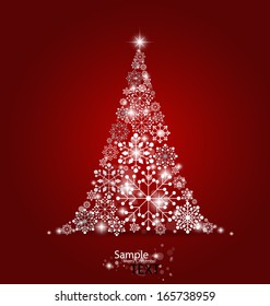 Christmas background with Christmas tree, vector illustration.