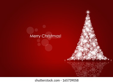 Fondo de Navidad con árbol de Navidad, ilustración vectorial.