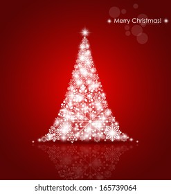 Christmas background with Christmas tree, vector illustration.