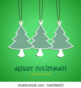 Christmas background with Christmas tree, vector illustration.