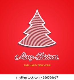 Christmas background with Christmas tree, vector illustration.