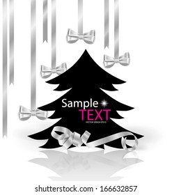 Christmas background with Christmas tree, vector illustration.