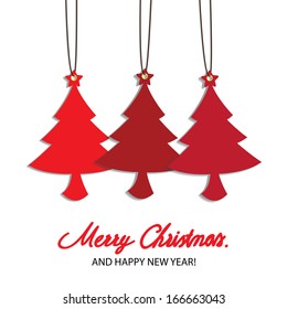 Christmas background with Christmas tree, vector illustration.