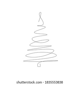 Christmas background with tree, vector illustration