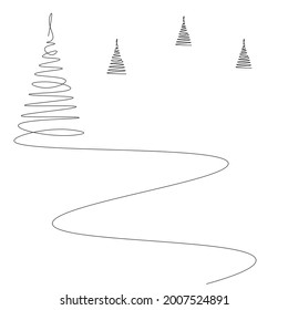 Christmas background with tree, vector illustration