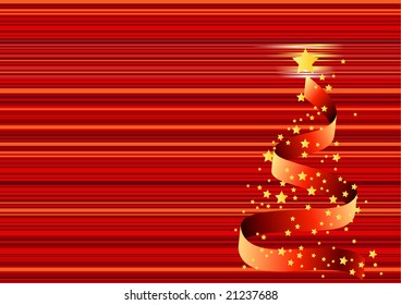 Christmas background, tree - vector illustration