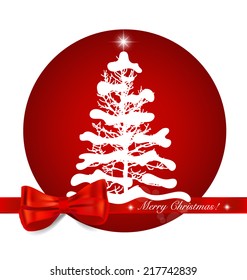 Christmas background with Christmas tree, vector illustration.