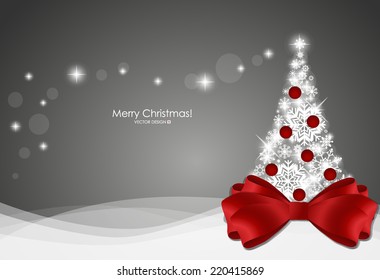 Christmas background with Christmas tree, vector illustration.