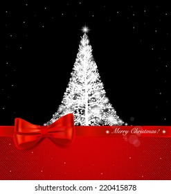 Christmas background with Christmas tree, vector illustration.