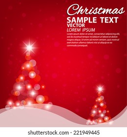 Christmas background with Christmas tree, vector illustration.