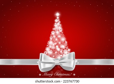 Christmas background with Christmas tree, vector illustration.