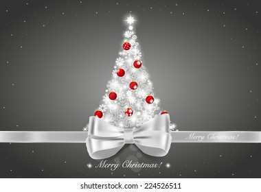 Christmas background with Christmas tree, vector illustration.