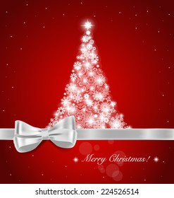 Christmas background with Christmas tree, vector illustration.