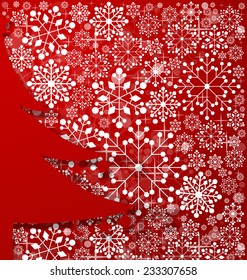 Christmas background with Christmas tree, vector illustration.