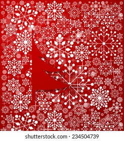 Fundo de Natal com árvore de Natal, ilustração vetorial.