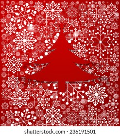 Fondo de Navidad con árbol de Navidad, ilustración vectorial.