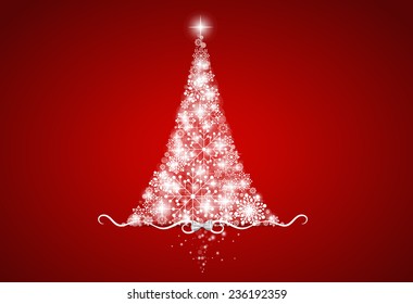 Christmas background with Christmas tree, vector illustration.